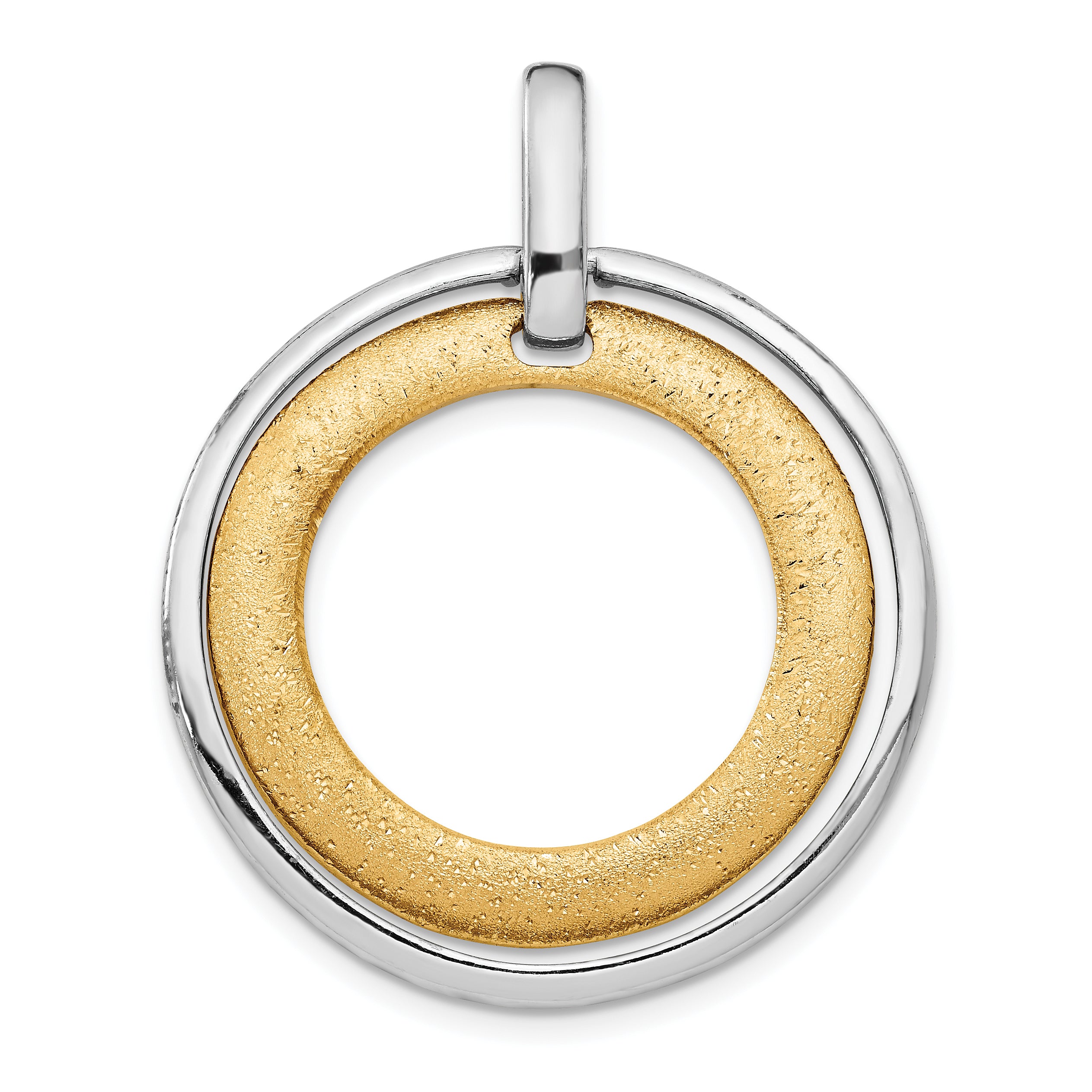 Sterling Silver Gold-tone RH and Flash 24k Plated Pendant