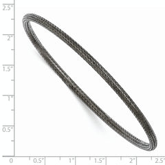 Sterling Silver Ruthenium-plated Textured Bangle