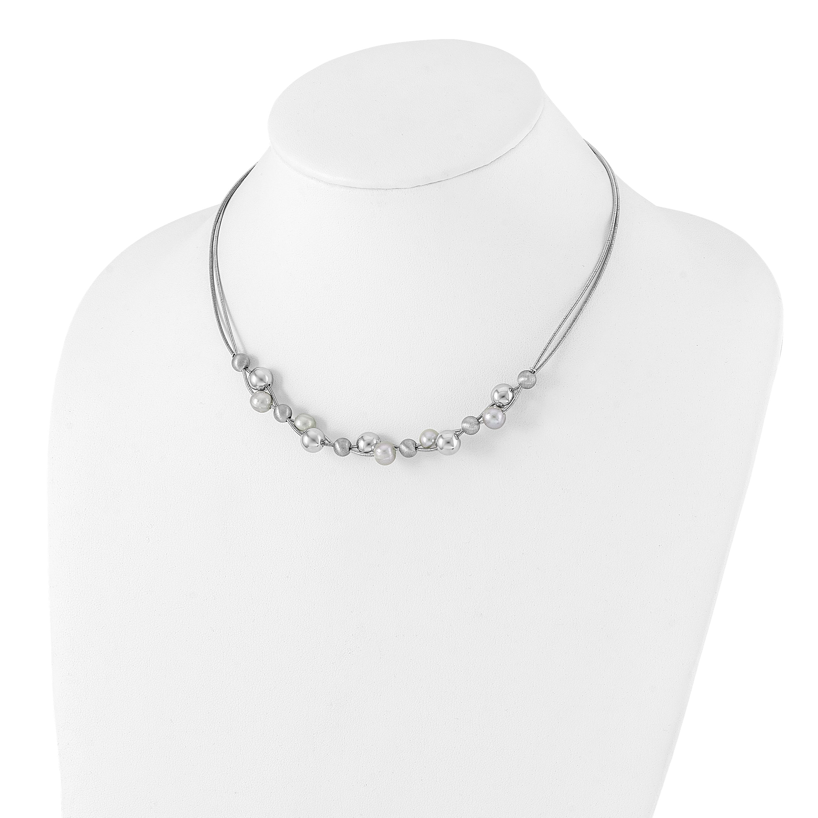 Sterling Silver Polished w/2.5in ext. Necklace