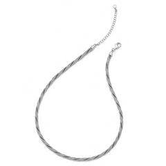 Sterling Silver Textured w/2.5in Extender Necklace