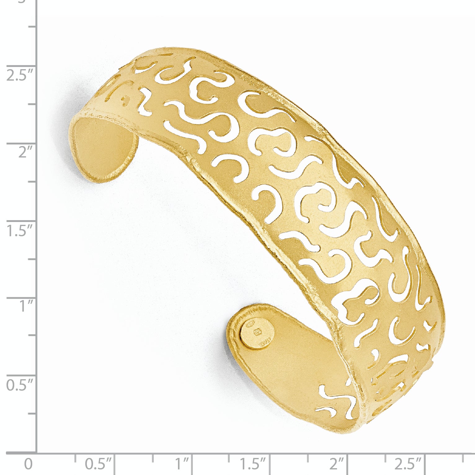 Sterling Silver Gold Flash-plated Satin-Finish Cuff Bracelet