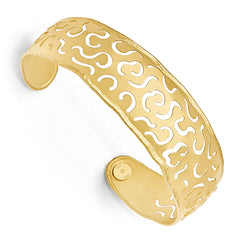 Sterling Silver Gold Flash-plated Satin-Finish Cuff Bracelet