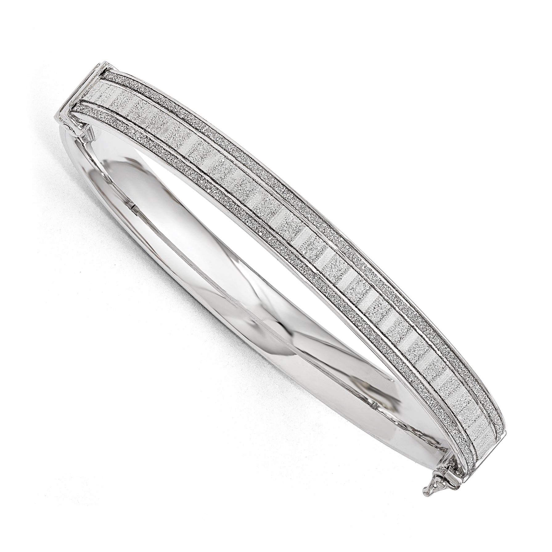 Sterling Silver Polished Glimmer Infused Bracelet