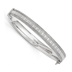 Sterling Silver Polished Glimmer Infused Bracelet