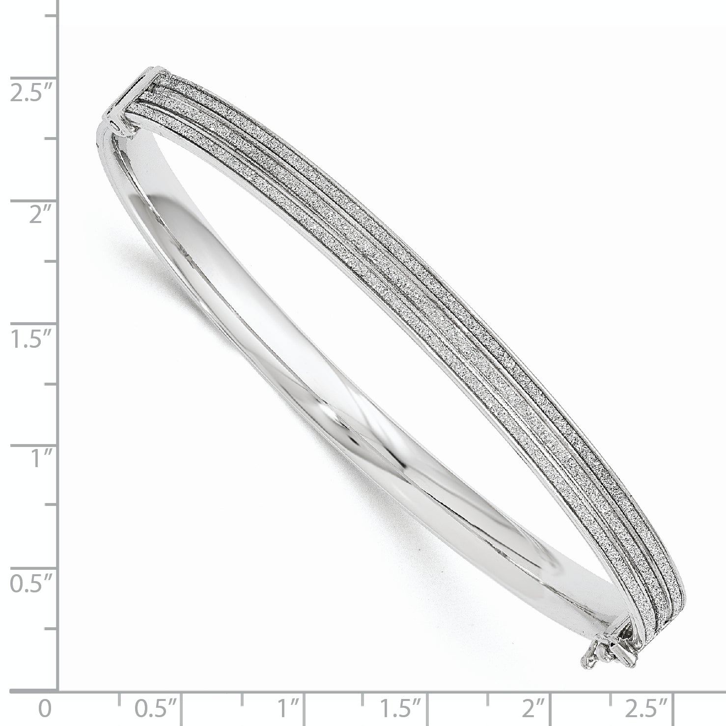 Sterling Silver Glimmer Infused Hinged Bangle Bracelet