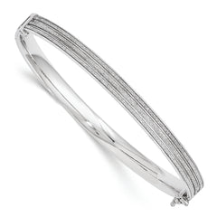 Sterling Silver Glimmer Infused Hinged Bangle Bracelet