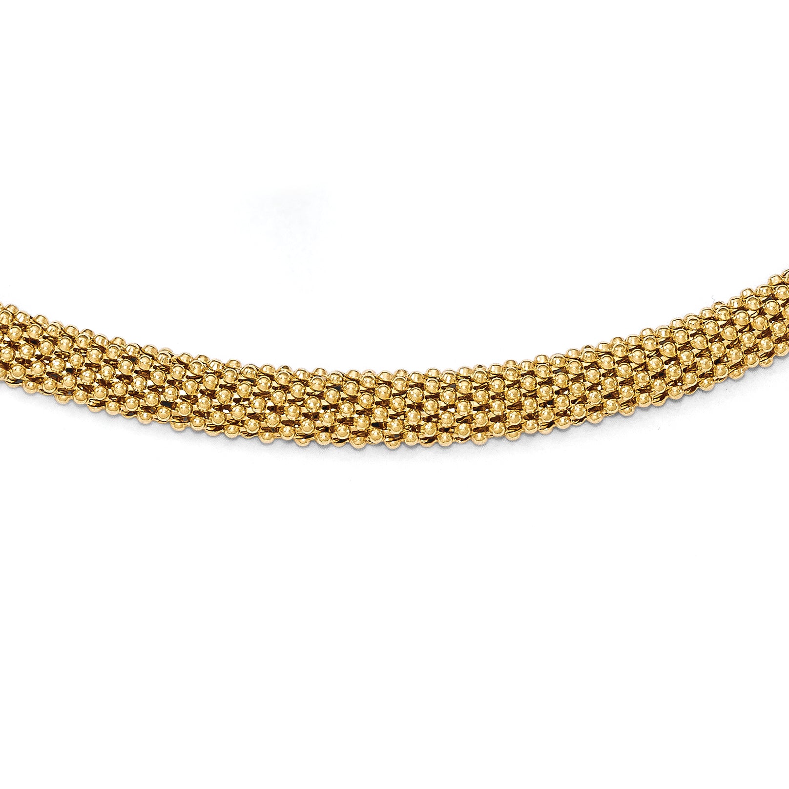 Sterling Silver Gold-tone Polished Mesh Necklace