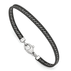 Sterling Silver Ruthenium-plated Mesh Bracelet