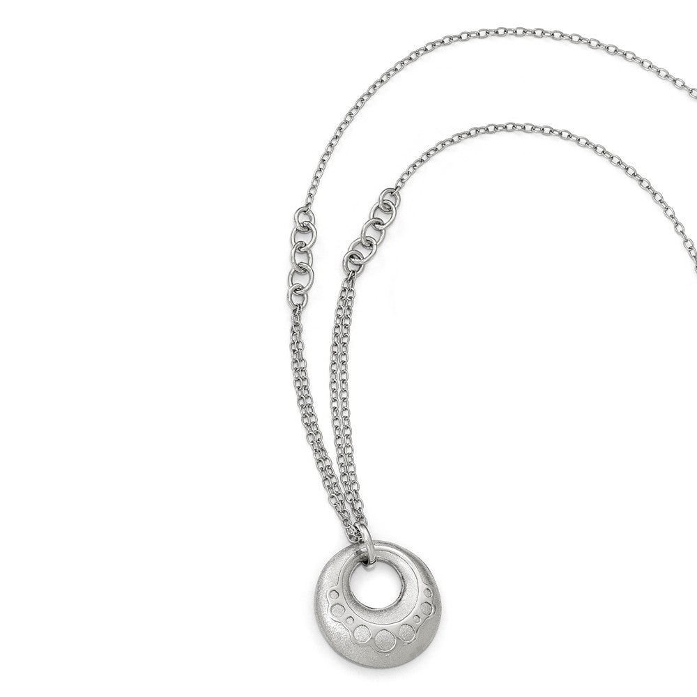 Sterling Silver 925 Fancy Necklace with Scratch-Finish and Extender