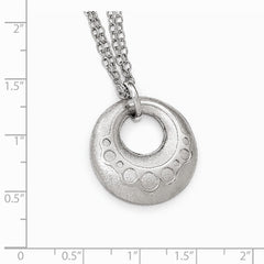 Leslie's Sterling Silver Scratch-finish w/1in ext.  Necklace