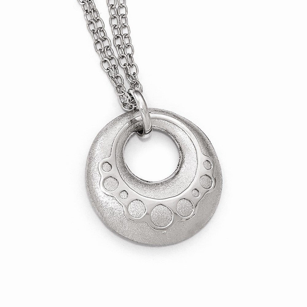 Sterling Silver 925 Fancy Necklace with Scratch-Finish and Extender