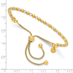 Sterling Silver Gold-plated D/C Adjustable Bracelet