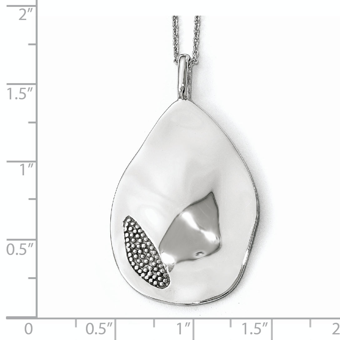 Leslie's Sterling Silver Polished and Textured Pendant