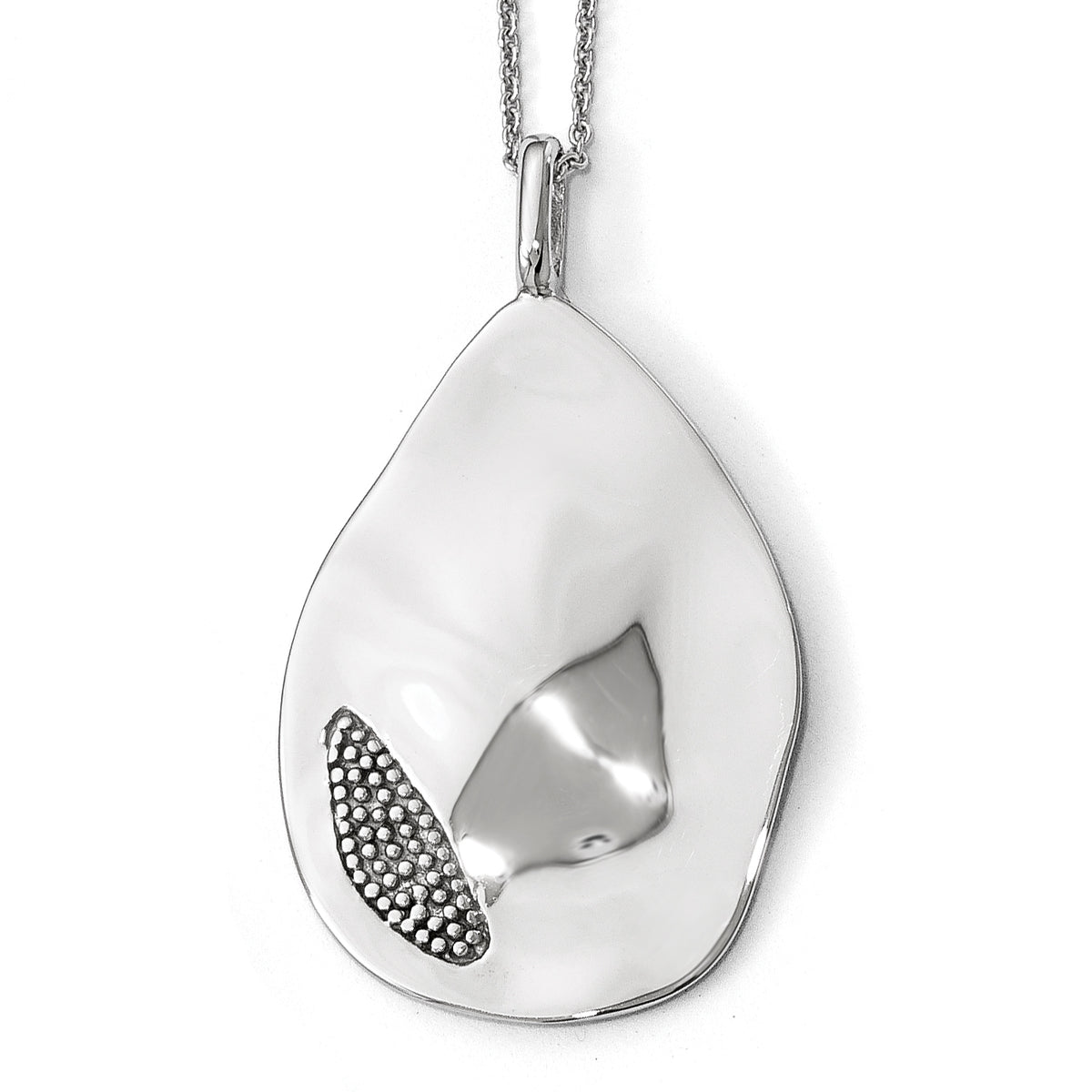 Sterling Silver Polished and Textured Pendant