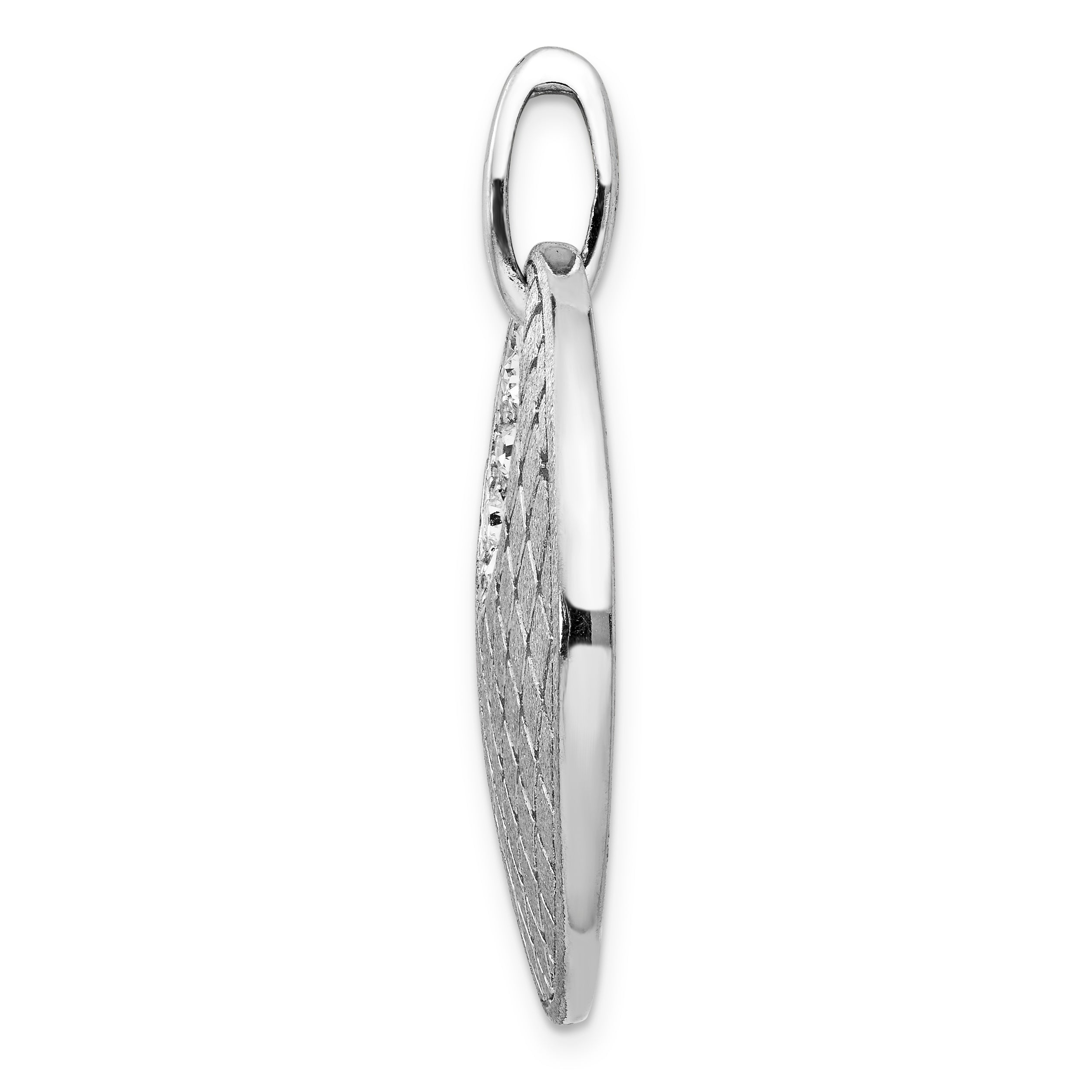 Leslie's Sterling Silver Brushed Preciosa Crystal Pendant