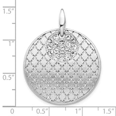 Leslie's Sterling Silver Brushed Preciosa Crystal Pendant