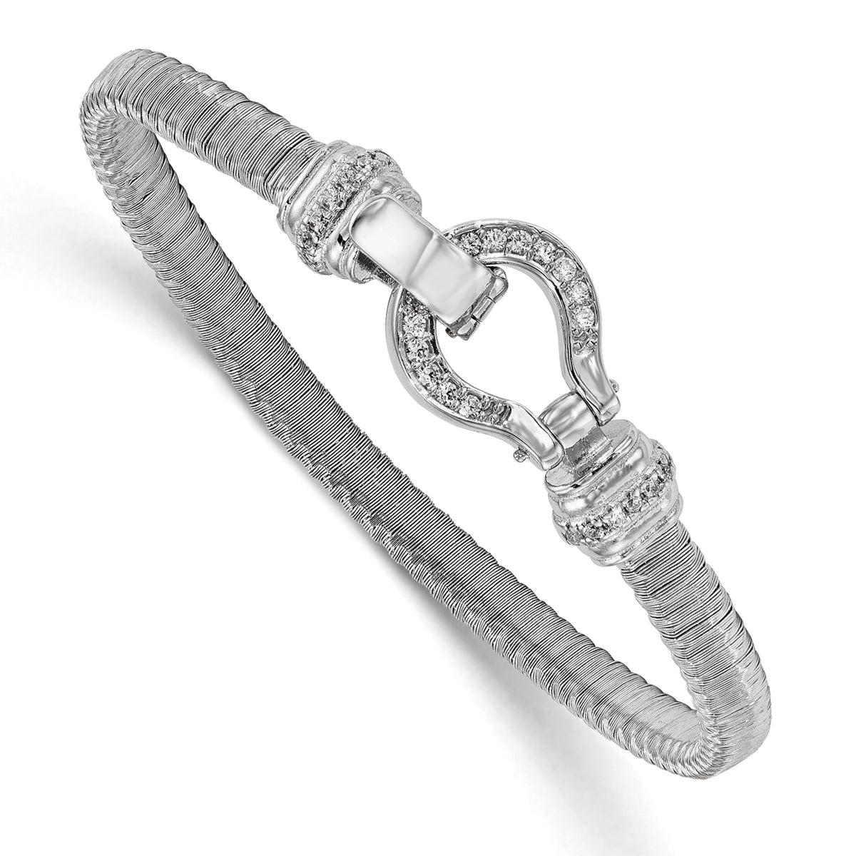 Sterling Silver CZ Mesh Bracelet