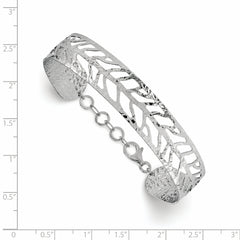 SS Rhodium-plated Fancy Bangle