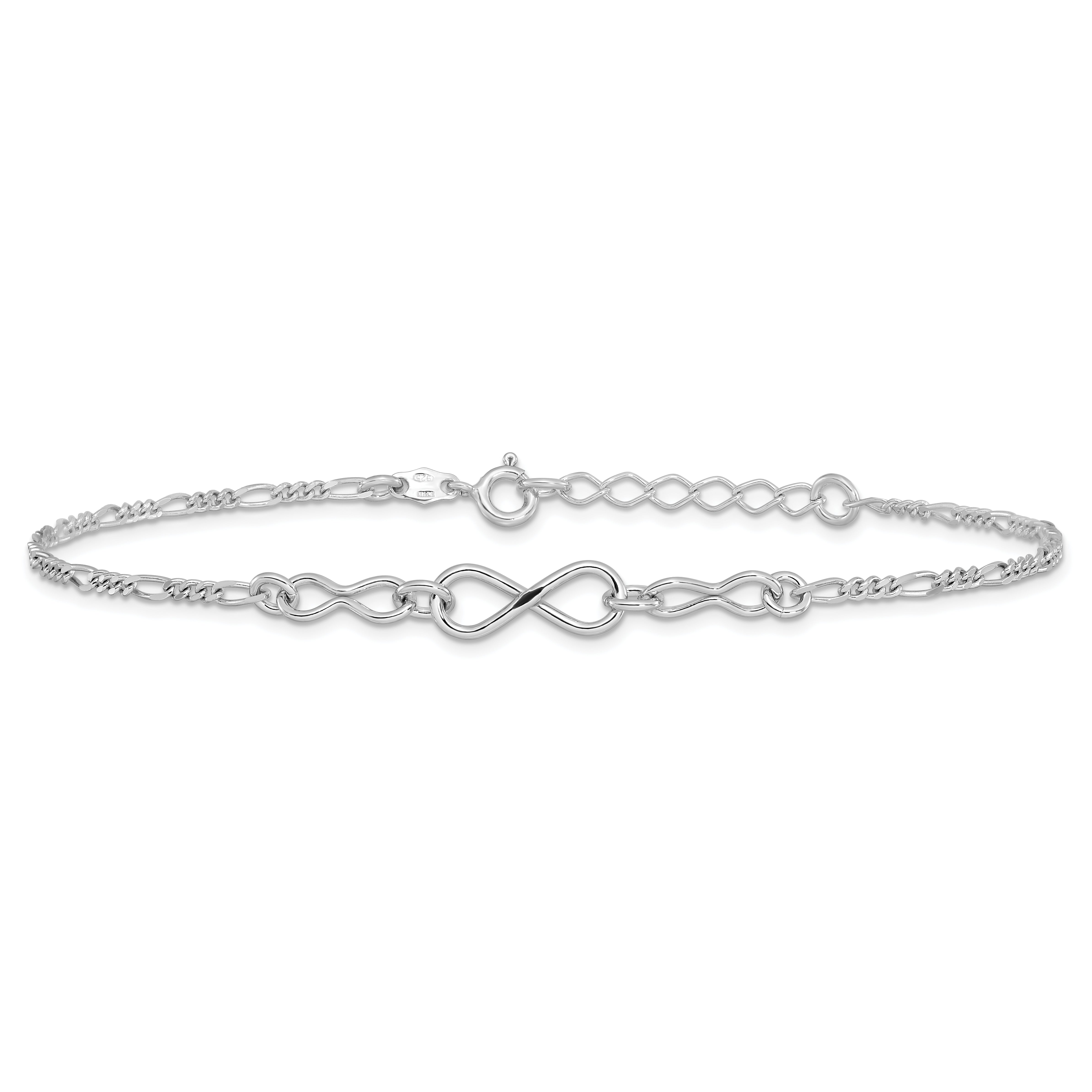 Sterling Silver Infinity w/1in ext. Anklet