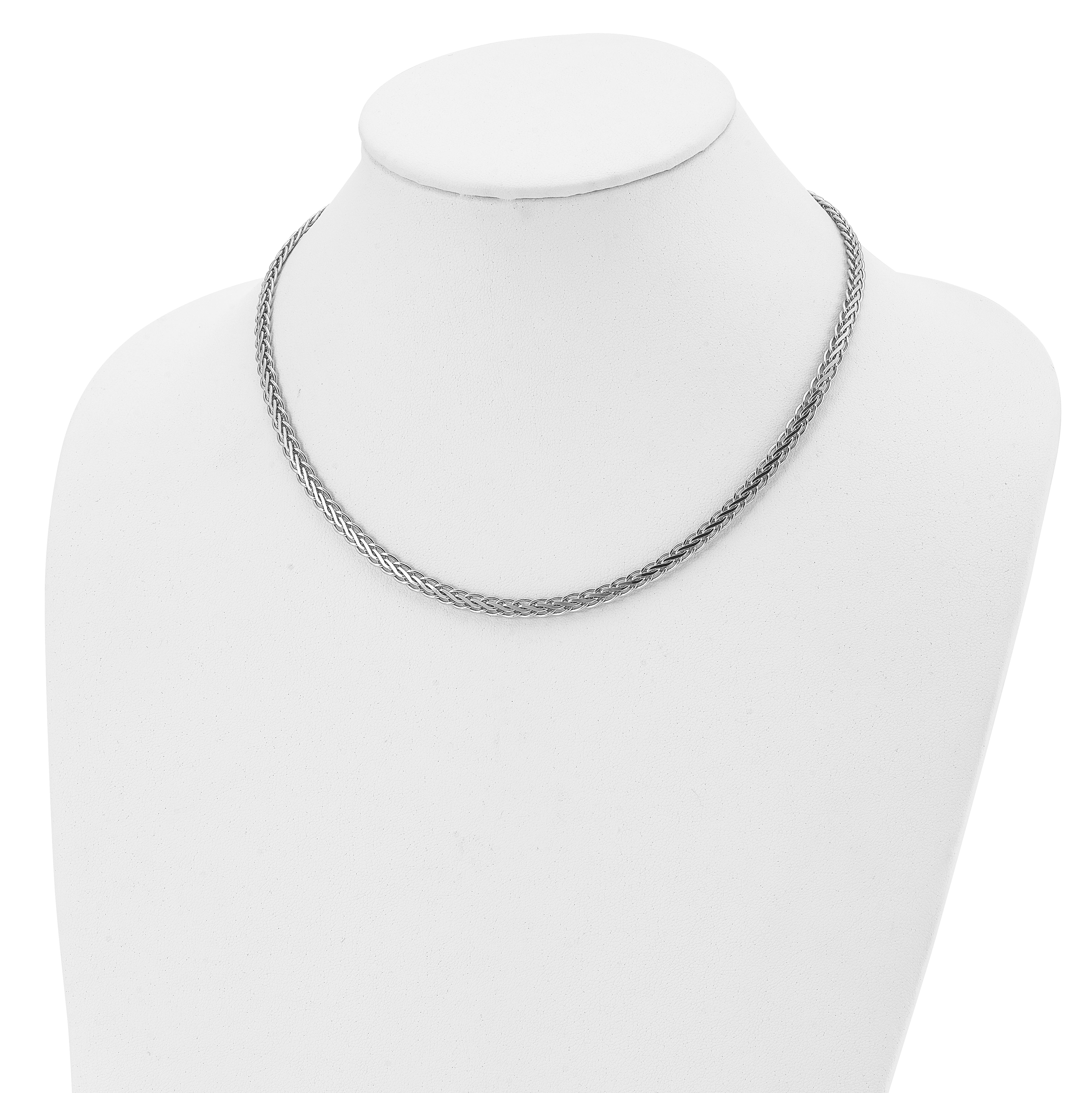 Sterling Silver Flat D/C Spiga Necklace