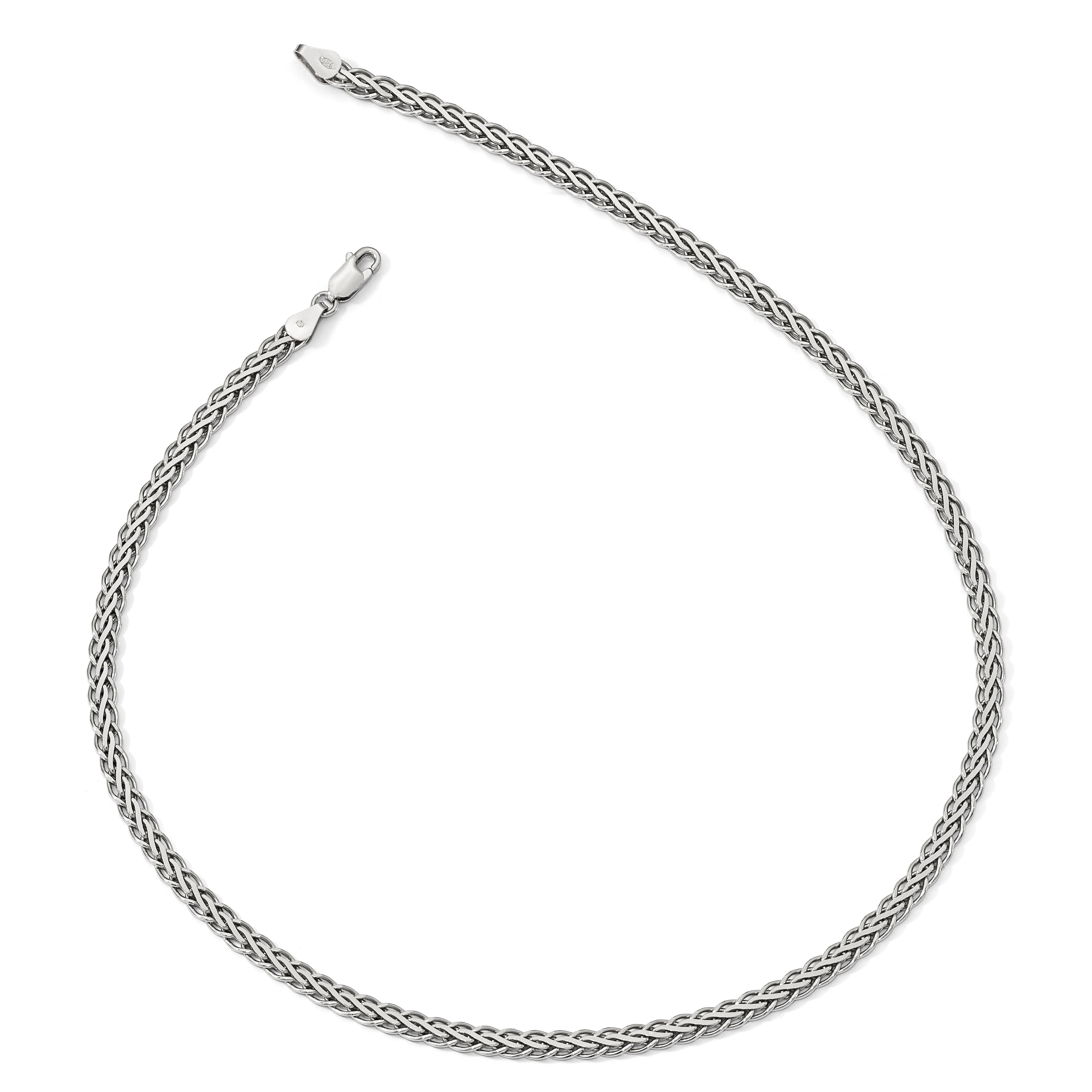 Sterling Silver Flat D/C Spiga Necklace