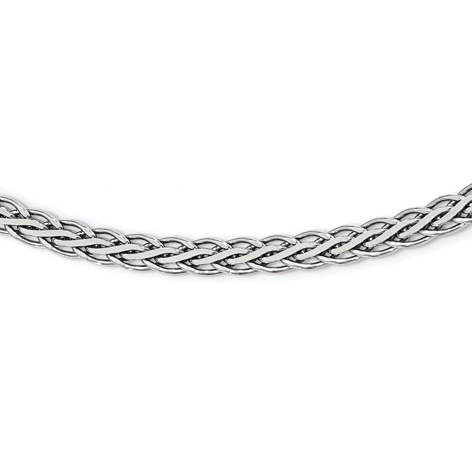 Sterling Silver Flat D/C Spiga Necklace