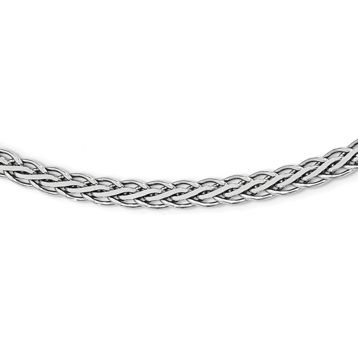 Sterling Silver Flat D/C Spiga Necklace