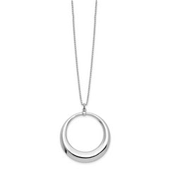 Sterling Silver Rhodium-plated Polished Circle Necklace