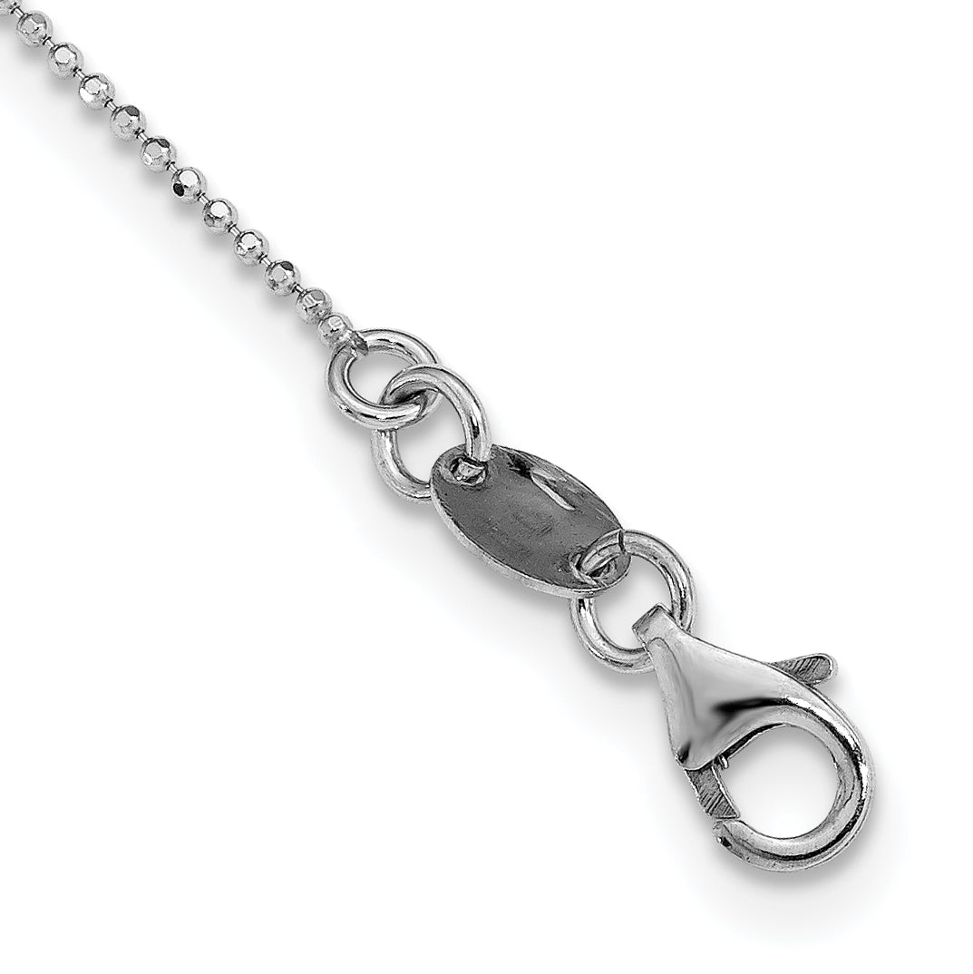 Sterling Silver Rhodium-plated Polished Circle Necklace