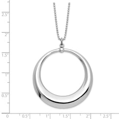 Sterling Silver Rhodium-plated Polished Circle Necklace