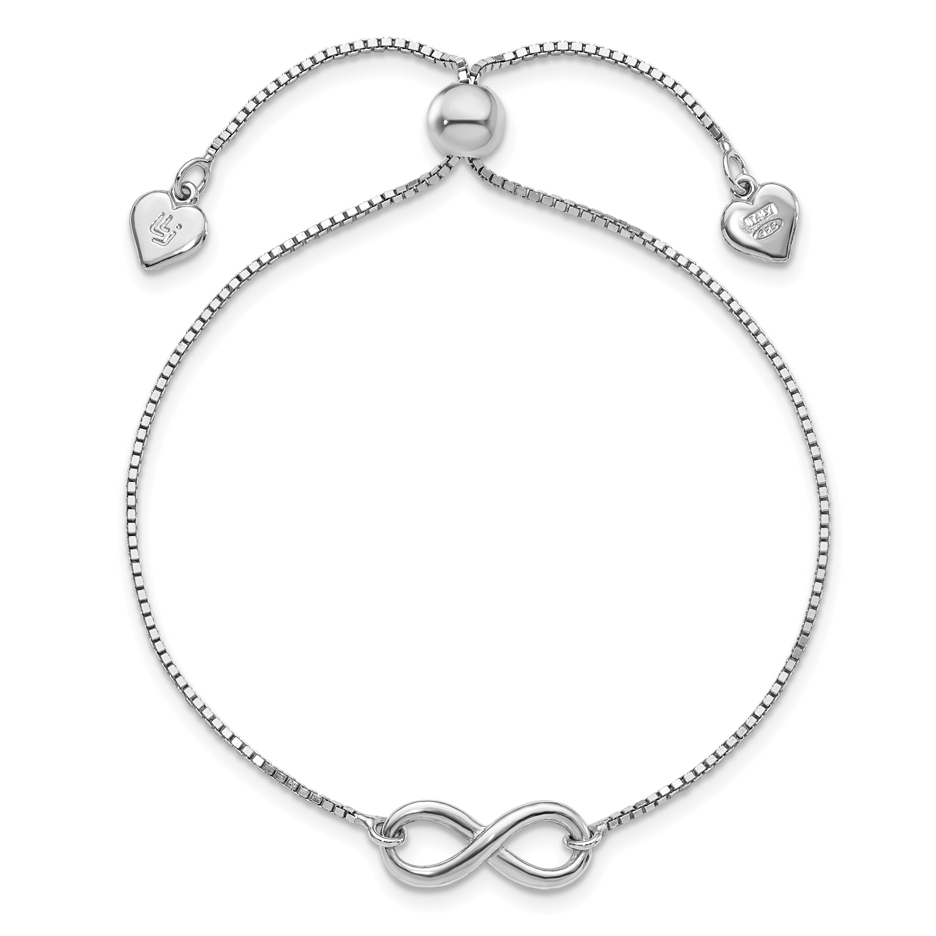 Sterling Silver Polished Infinity Adjustable Bracelet