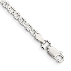 Sterling Silver 3.1mm Flat Anchor Chain Anklet