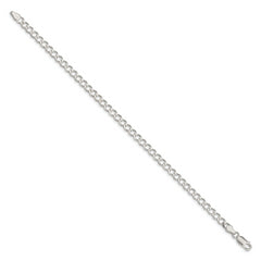 Sterling Silver 4.5mm Semi-solid Flat Curb Chain