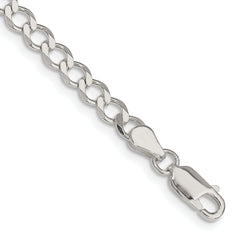 Sterling Silver 4.5mm Semi-solid Flat Curb Chain