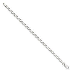 Sterling Silver 5.3mm Semi-solid Flat Curb Chain