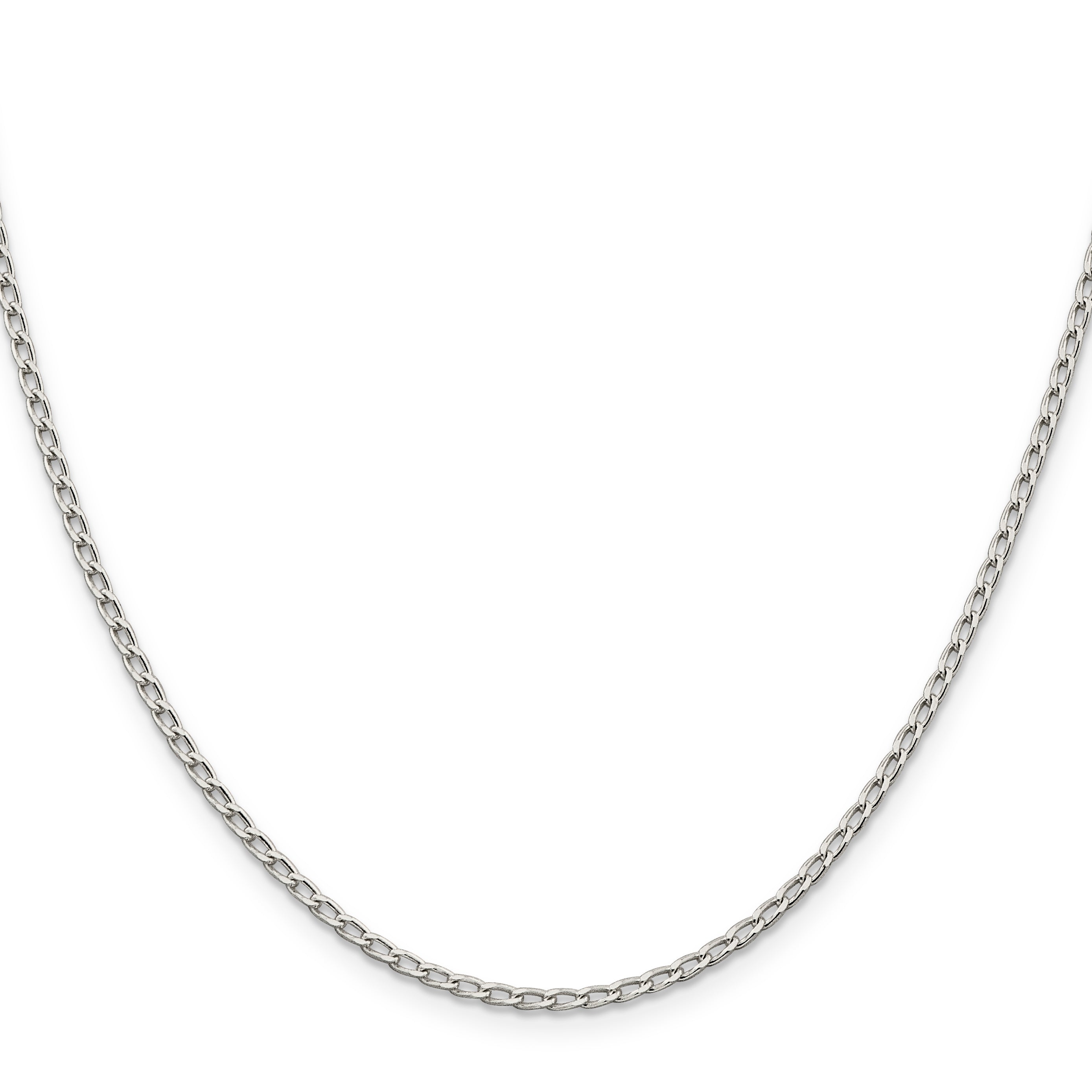 Sterling Silver 2mm Open Elongated Link Chain