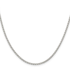 Sterling Silver 2mm Open Elongated Link Chain