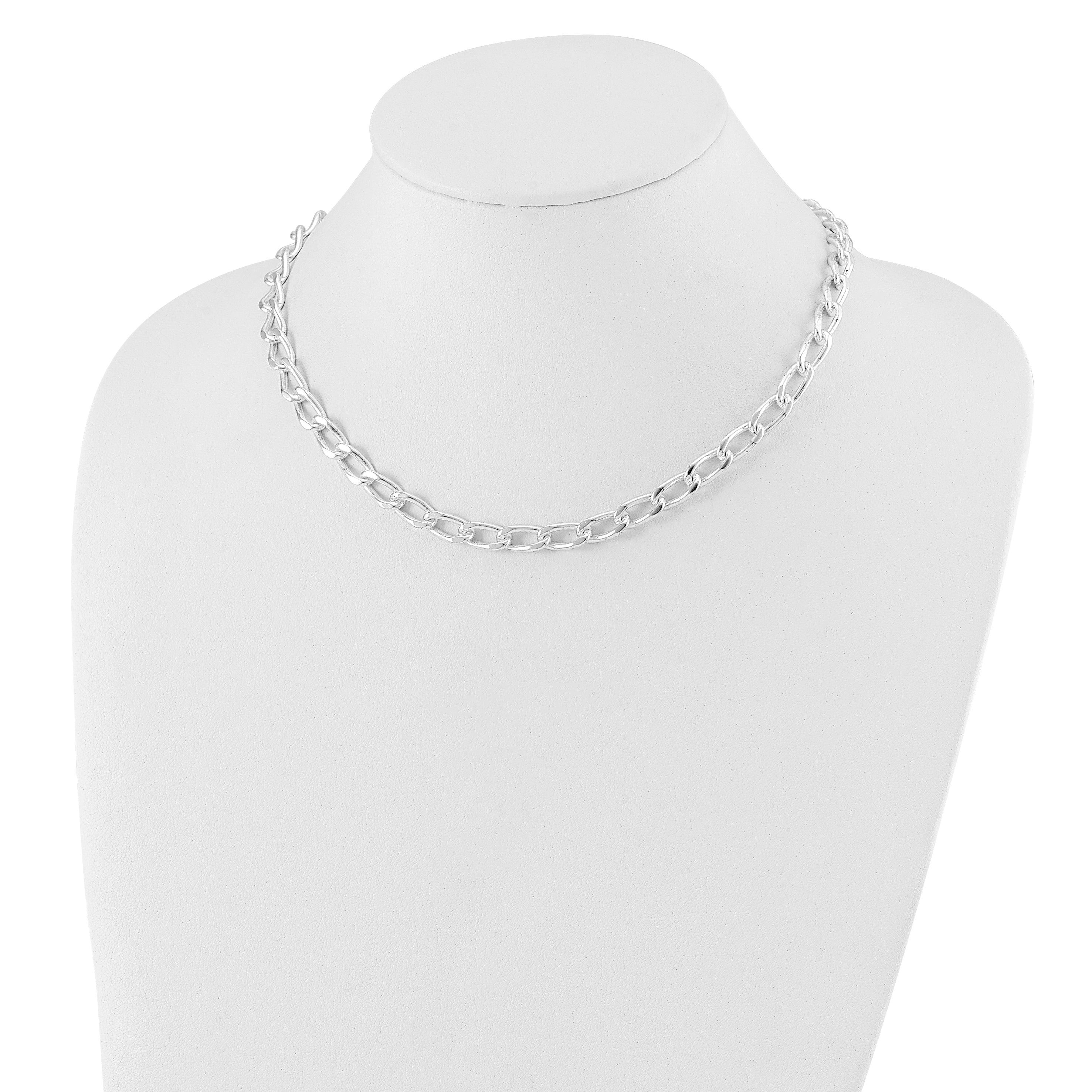 Sterling Silver Polished 7mm Open Link Chain