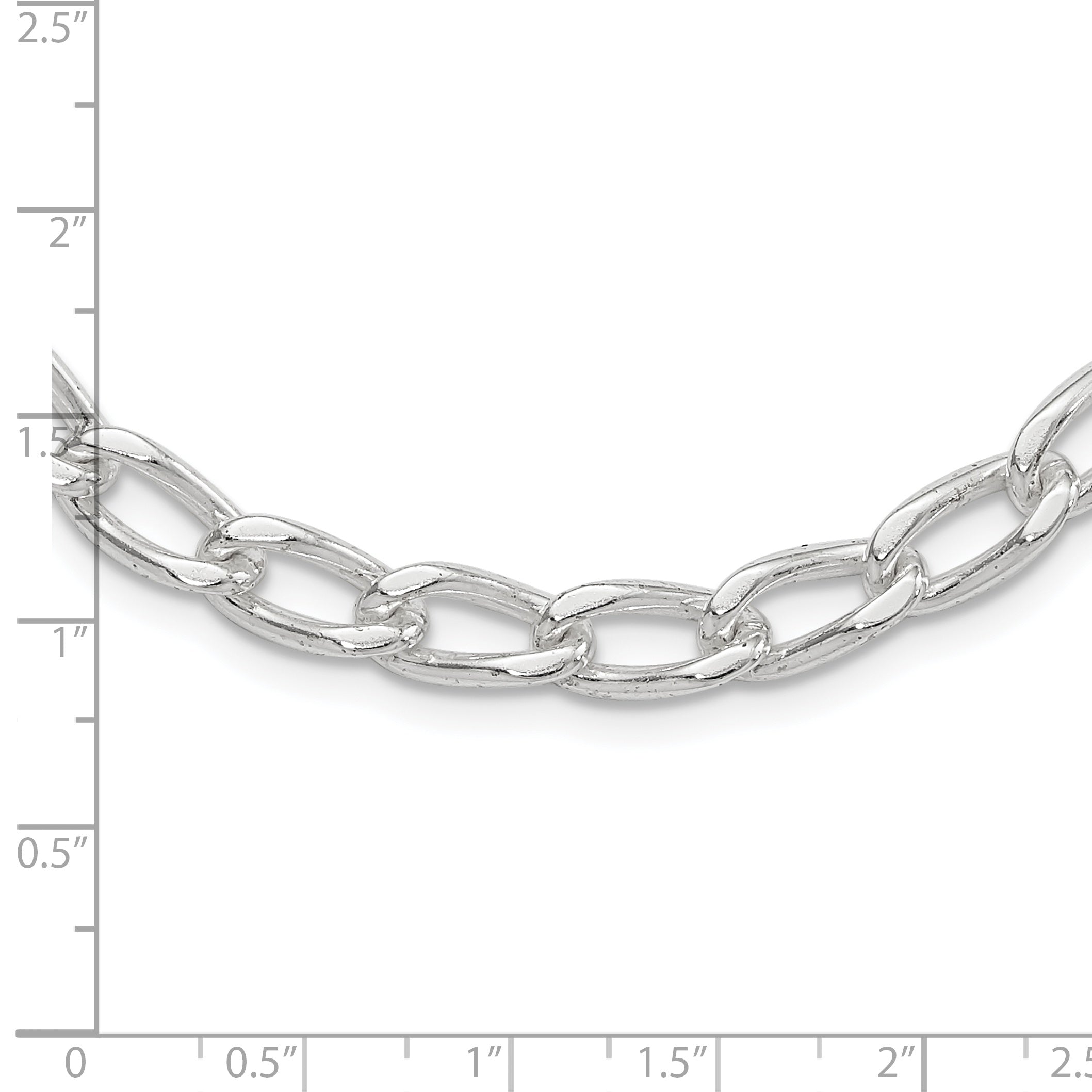 Sterling Silver Polished 7mm Open Link Chain