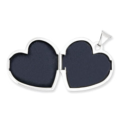 Sterling Silver Rhodium-plated Plain 21mm Heart Locket