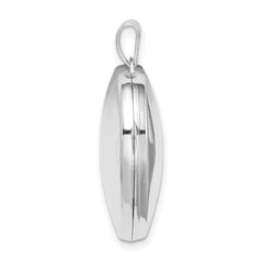 Sterling Silver Rhodium-plated Plain 21mm Heart Locket