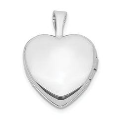 Sterling Silver Rhodium-plated & Gold Tone Satin & D/C Cross Heart Locket