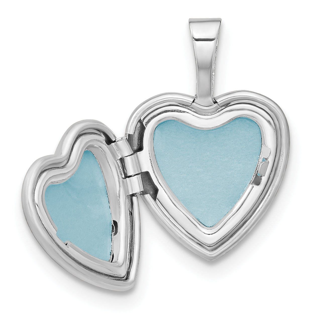 Sterling Silver Rhodium-plated D/C Enameled Floral Cross 12mm Heart Locket