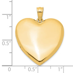 Sterling Silver Gold-plated 24mm Plain Heart Locket