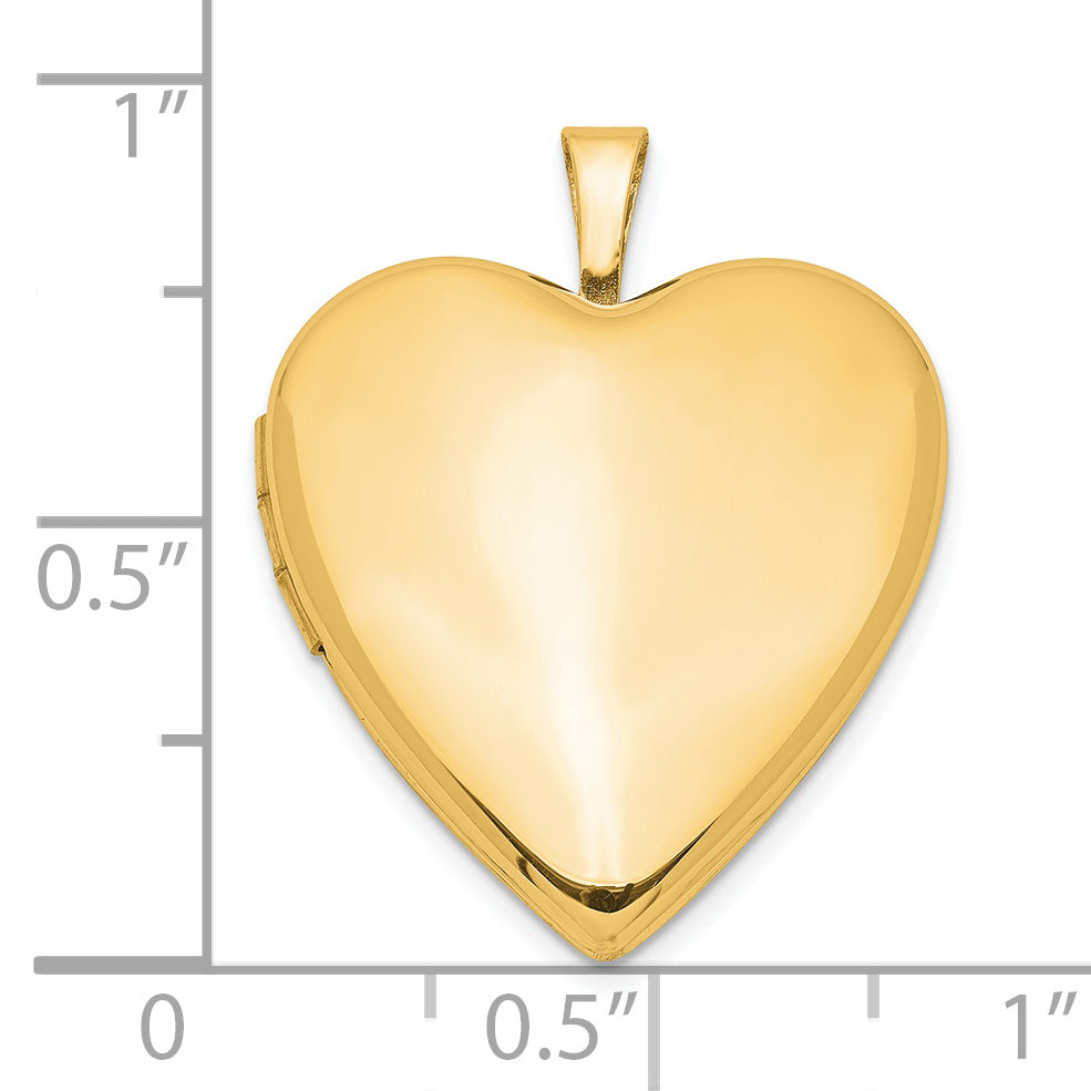 Sterling Silver Gold-plated 20mm Polished Front/Satin Back Heart Locket