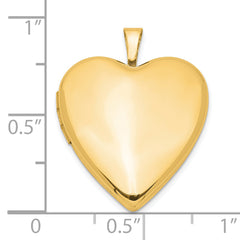 Sterling Silver Gold-plated 20mm Polished Front/Satin Back Heart Locket