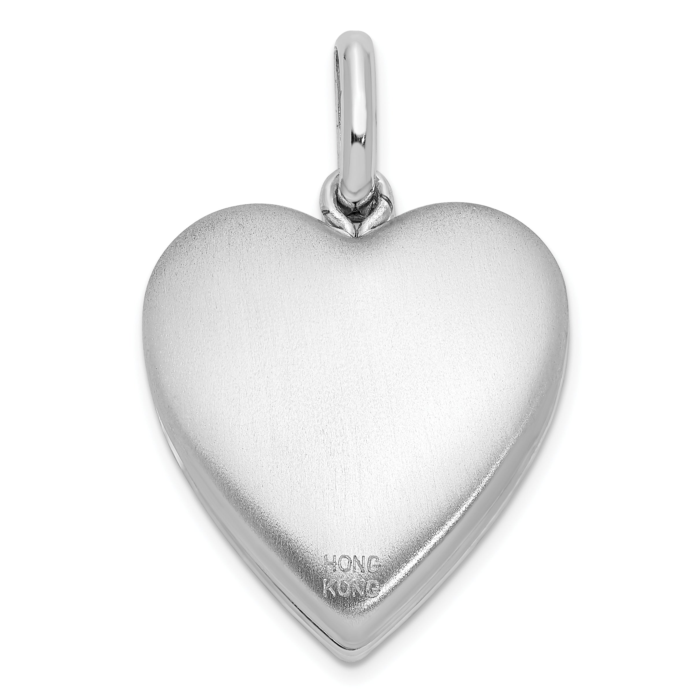 Sterling Silver Rhod-pltd 20mm Diamond LOVE TO MOON Swing Locket