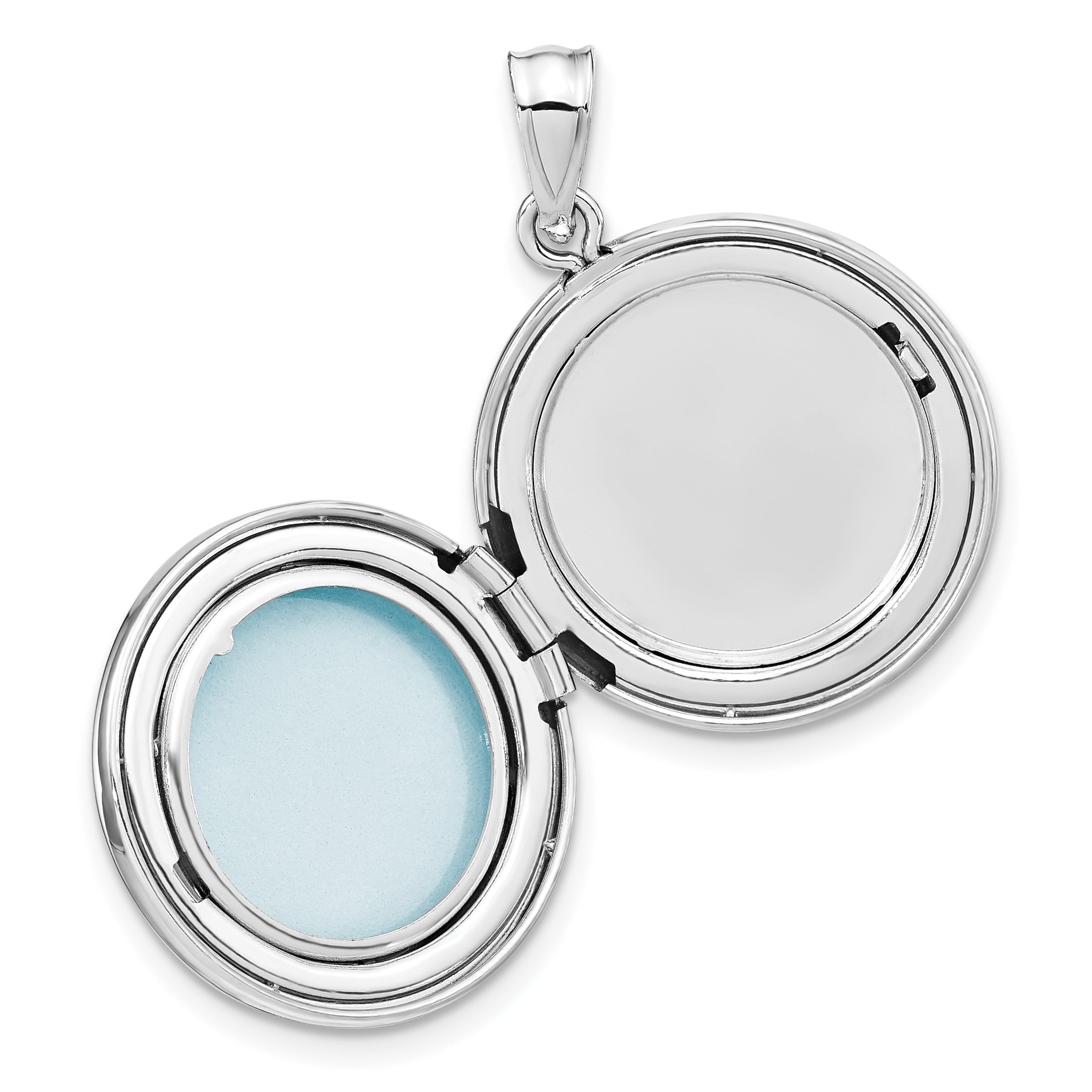 Sterling Silver Rhodium-plated Polished 20mm Round Ash Holder Locket