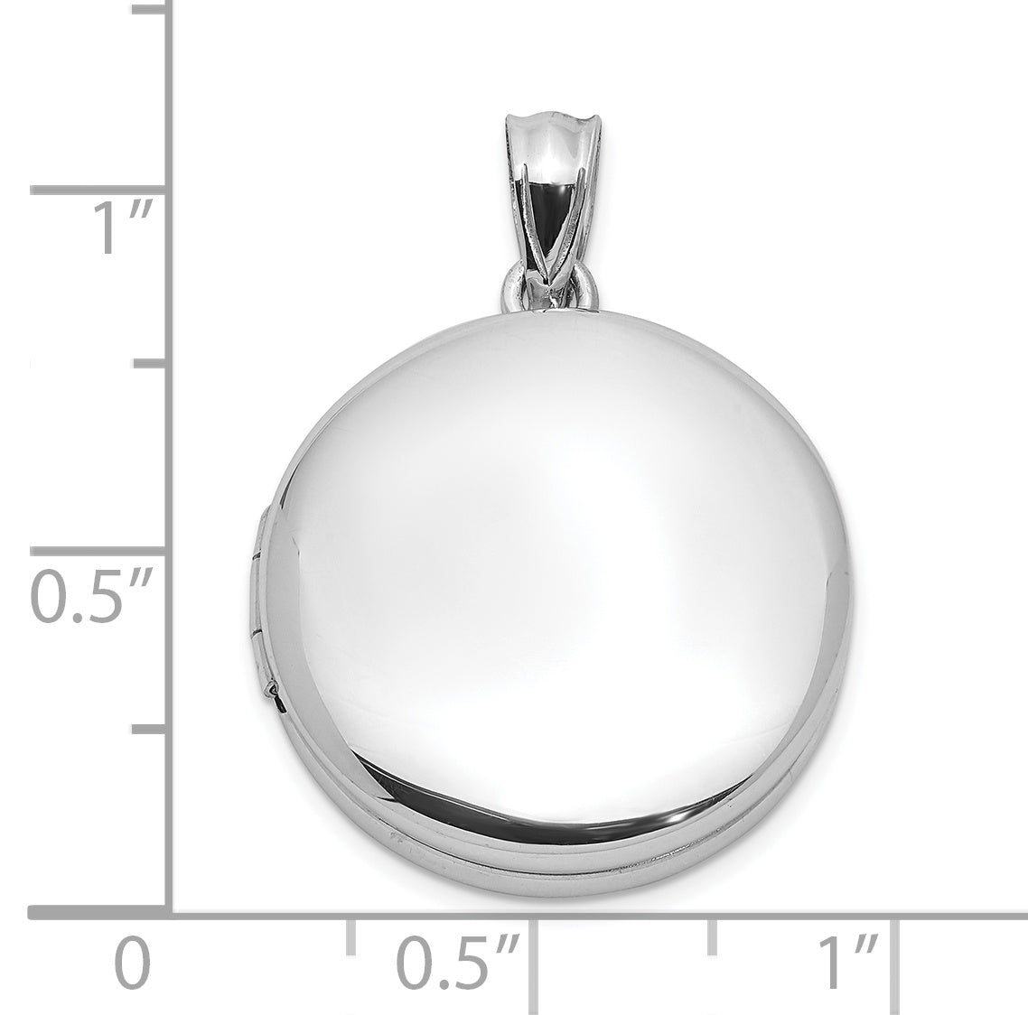 Sterling Silver Rhodium-plated Polished 20mm Round Ash Holder Locket