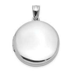 Sterling Silver Rhodium-plated Polished 20mm Round Ash Holder Locket